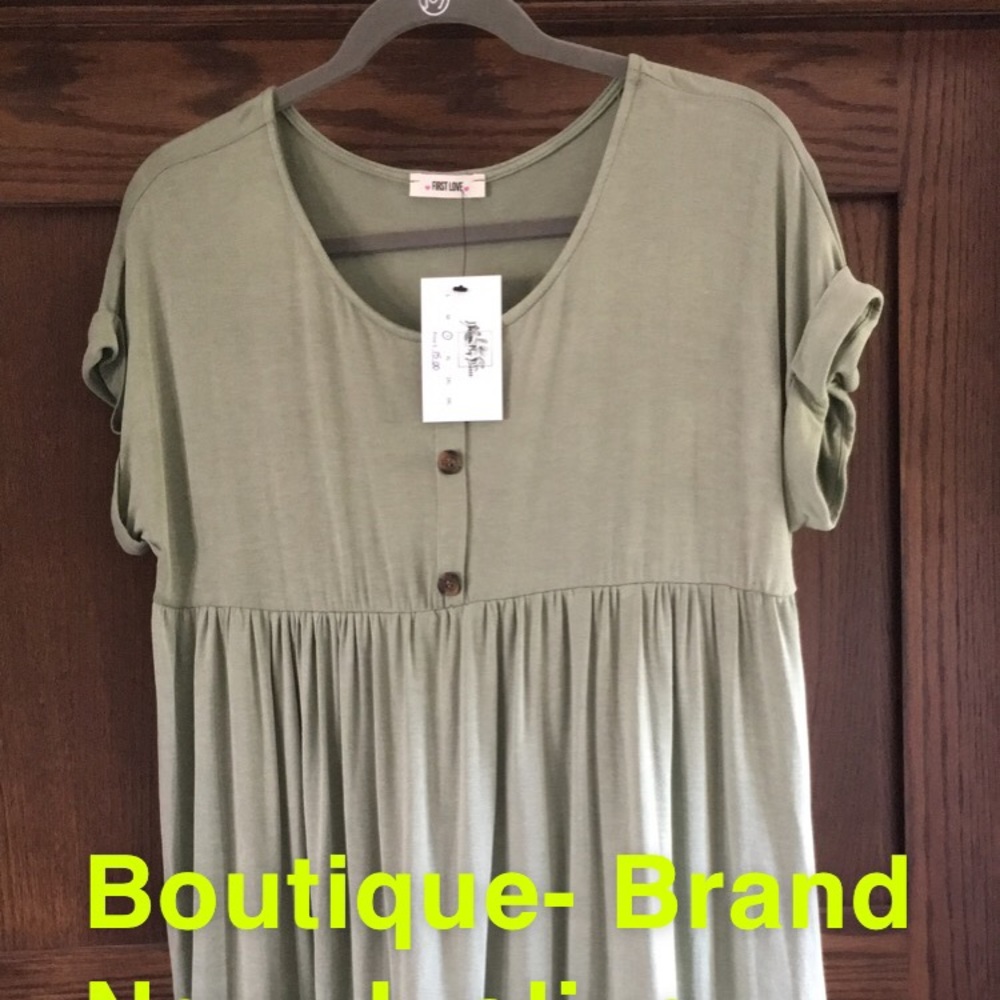 Olive green L brand new baby doll shirt